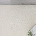 thumbnail image 2 of Machine Washable Shag Area Rug x High Low Faux Fur Abstract Crescent Cream Modern Carpet for Living Room & Bedroom Decor Soft Stylish & Durable by (x &#, 2 of 5
