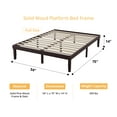 thumbnail image 4 of 14 Inch Full Solid Wood Platform Bed Frame, No Squeak Bed Frame with Wooden Slats, No Box Spring Needed, 9.2” Under Bed Storage – Espresso, 4 of 11