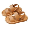 thumbnail image 1 of MIASHUI Kids Sandals Comfortable Lightweight Soft Sole Flat Bottom Shoes,Brown,4-4.5 Years, 1 of 5