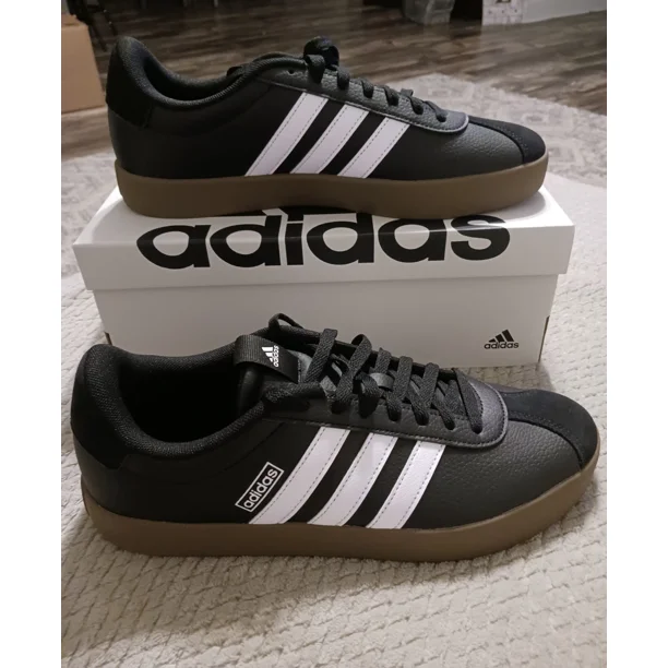 Adi-das VL Court 3.0 Men's Sz 13 Sneakers Black White Stripe Shoes ID6286