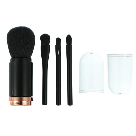 Unique Bargains 1 Set Makeup Brush Set Travel Blending Foundation Contour Concealer Blusher Brush 13.5x2.7cm Black