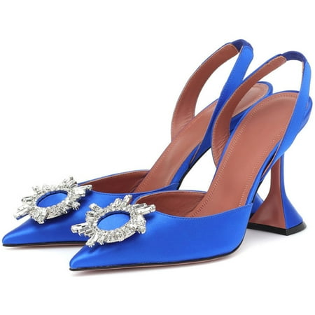 

Langwyqu Fashion Women High Heels Pointed Party Shoes Elegant Bling Bling Jewelry