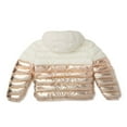 thumbnail image 3 of Climate Concepts Girls Metallic Chevron Puffer Coat Jacket  Sizes 4-16, 3 of 3