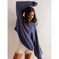 thumbnail image 5 of Women'S Pullover Sweaters Casual Long Sleeve Crew Neck Oversized Knitwear Chunky Knit Jumper Tops Orchid Color M, 5 of 8