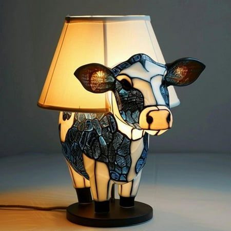 

Fun And Cute Cow Table Lamp Bedside Energy Saving Portable Modern Night Light