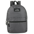 thumbnail image 2 of Basic Classic Solid Color Backpack with Front Zipper Accessory Pocket, Dual Zipper Closure & Padded Shoulder Straps for Work, School, Office, Gym, Sports, Travel, Commute & Recreation in Gray, 2 of 6