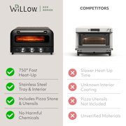 Willow 1800W Electric Pizza Oven, Black – Indoor Countertop Pizza Maker, Digital Temp Control, Preheat & Keep Warm Function, Pizza Stone Included, Heats to 750°F for Stone-Baked Pizza