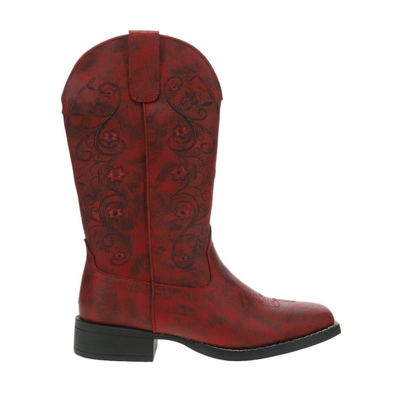 Roper Womens Bailey Floral Embroidered Square Toe Cowboy  Mid Calf Boots