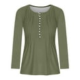 thumbnail image 3 of qucoqpe Women's Long Sleeve Casual Blouses Dressy Spring-Summer Tunic Tops V Neck Button Office Wear, 3 of 4