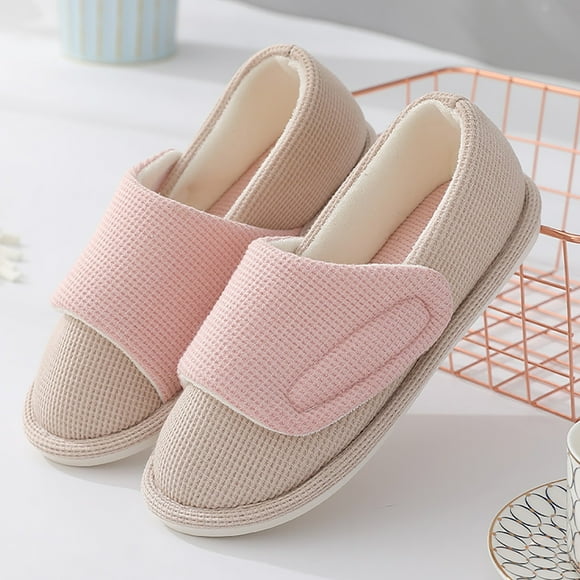 YOUSNH Pantoufles Mignonnes Quatre Saisons Maison Antidérapantes Fpir Season Tissu Coton Pantoufles Colorées Pantoufles pour Femmes Pantoufles pour Femmes Rose 6.5