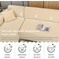 thumbnail image 4 of TOPCHANCES 2-Pieces L-Shaped Sectional Sofa Covers, Thicken Velvet Sofa Couch Slipcovers for 3 Seats+3 Seats Corner Couch (Beige), 4 of 7