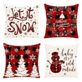 thumbnail image 2 of 17.2x17.2 Inch 4-Pack Checkered Linen Christmas Pillow Covers,Pillows for Couch,Festive Sofa Cushion Covers, Christmas Decor Pillowcases, 2 of 8