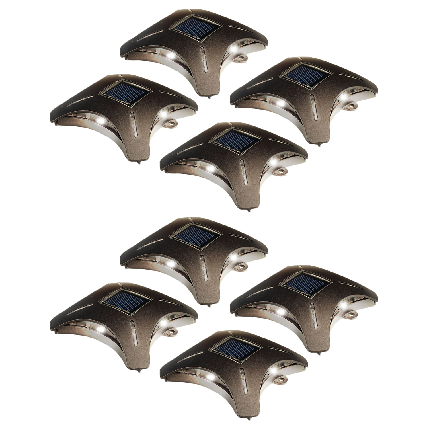 8 Pack MAXSA Innovations 47335 Ninja Star Solar Deck Lights