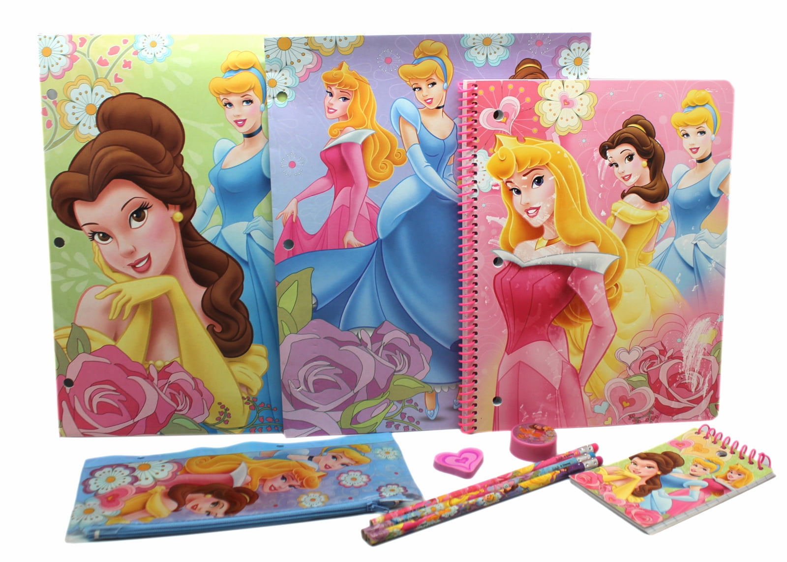 Disney Princess Colorful School Supplies Set (8 Different Items