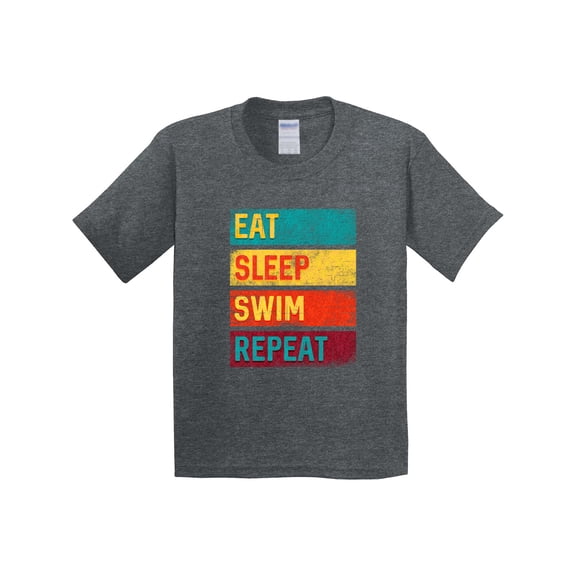 Inktastic Swimming Eat Sleep Swim Repeat Youth T-Shirt
