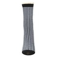 thumbnail image 5 of MeMoi Women's Houndstooth Lace Cuff Crew Socks - Womens - Female, 9-11, Black-Red, 5 of 6