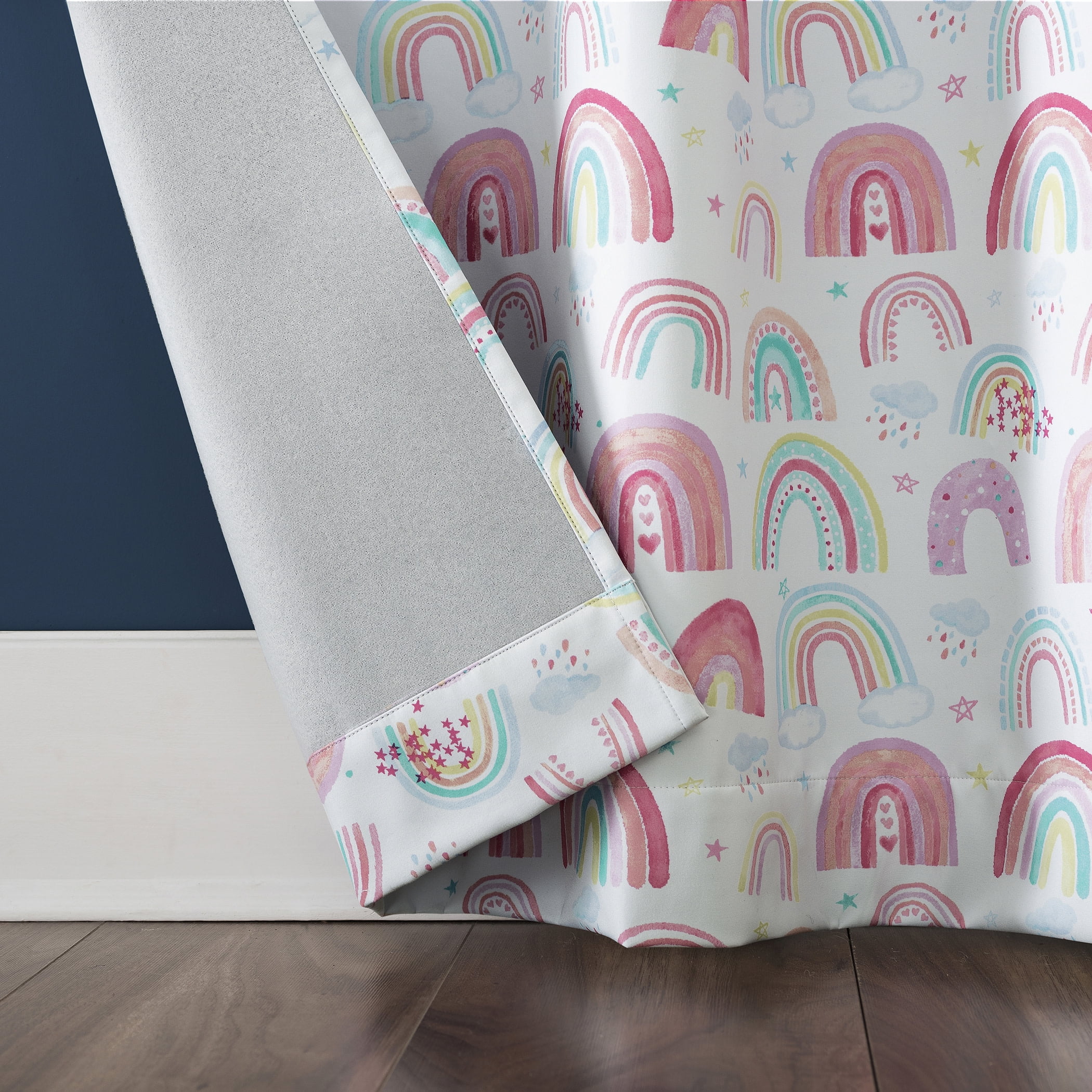 Sun Zero Rainbows Print 100% Blackout Grommet Single Curtain Panel In Multi,40" X 63"