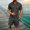 Dark Gray, variant on EliteGoogv Mens Outfit Set Casual Button Down Shirt And Shorts Two Piece Suit For Men Summer Beach Vacation Matching Set Army Green XL