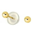 thumbnail image 5 of "14k Real Yellow Gold Stud Ball Earrings, Silicone Pushbacks - 3 Mm", 5 of 5
