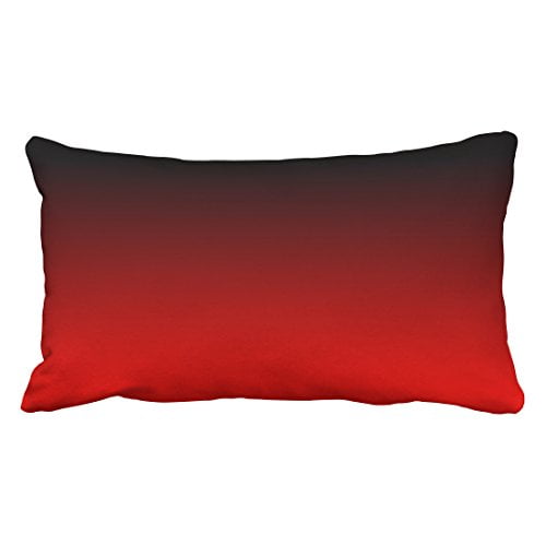 RYLABLUE Decorative Red Black Ombre Pillows Decorative Throw Pillow Case Cushion Cover Size 20x30 inches Two Side