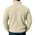 thumbnail image 4 of qafoshin Men's Fleece Half Zip Pullover Sweatshirts Fall Winter Casual Long Sleeve Solid Color Warm Tops, 4 of 7