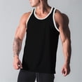 thumbnail image 4 of Awwp Mens Tops Men’S Muscle Tank Top Athletic Sleeveless Shirt Breathable Cotton/Polyester Blend for Gym And Casual Wear Black L, 4 of 6