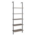 thumbnail image 5 of 5 Tier Ladder Shelf Open Wall Mount Ladder Bookshelf Storage Organizer with Metal Frame for Bedroom Living Room Office, 5 of 5