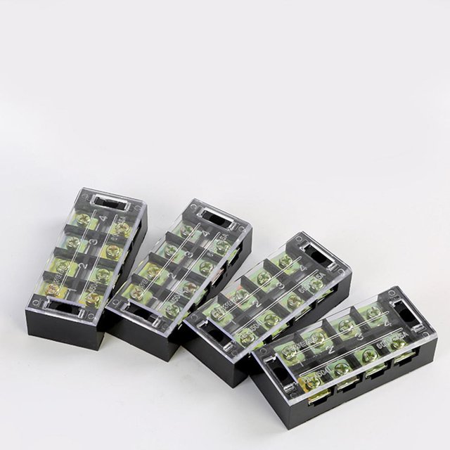 unbranded 10Ud Terminal Board 4 Posiciones Con Cubierta Extraíble Para Cableado Seguro
