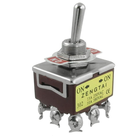 15A/250VAC 10A/380VAC on-on 2 Position 3PDT 3P2T 9 Terminals Toggle Switch
