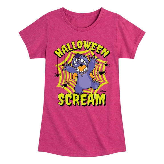 Disney - Lilo & Stitch - Halloween Scream Spiders - Toddler & Youth Girls Short Sleeve Graphic T-Shirt