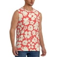 thumbnail image 2 of Easygdp Beige Flowers Men's Breathable Tank Tops Sleeveless Sporty T Shirts for Basketball, Mountaineering, Bodybuilding -X-Large, 2 of 8
