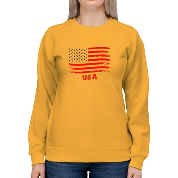 Usa Flag 4Th Of July Sweatshirt Women -Image by Shutterstock, Female Medium