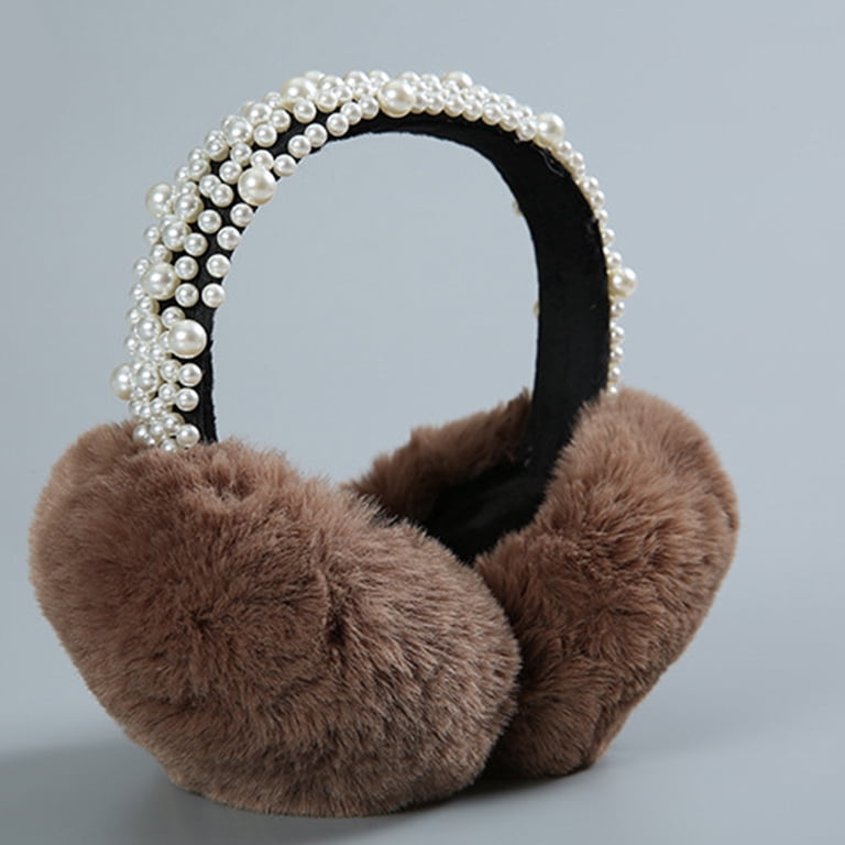 Elegant Faux Fur Earmuffs - Brown brown-fox-fur-earmuffs-  main image 4