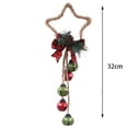 thumbnail image 2 of 2 piezas de piñas de pino navideñas, cascabeles y lazo con cuadros de búfalo, adornos para colgar en la puerta y en la pared, 2 of 5