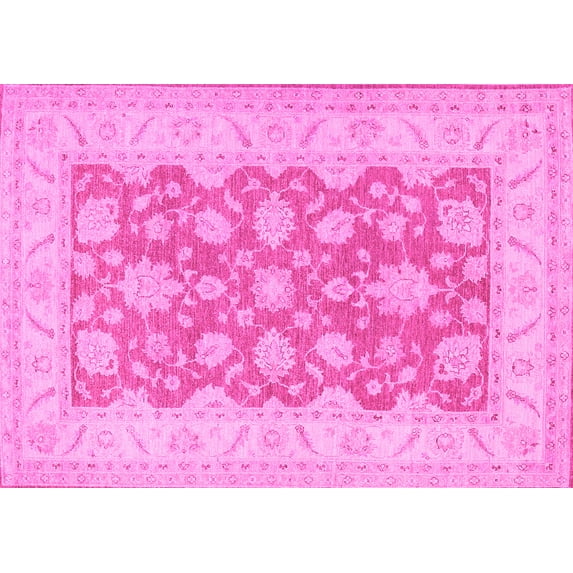 Ahgly Company Indoor Rectangle Oriental Pink Traditional Area Rugs, 5' x 8'