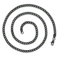 thumbnail image 3 of Crucible Jewelry Men's Black Plated Stainless Steel Rounded Curb Chain Necklace (5mm) - 24", 3 of 5