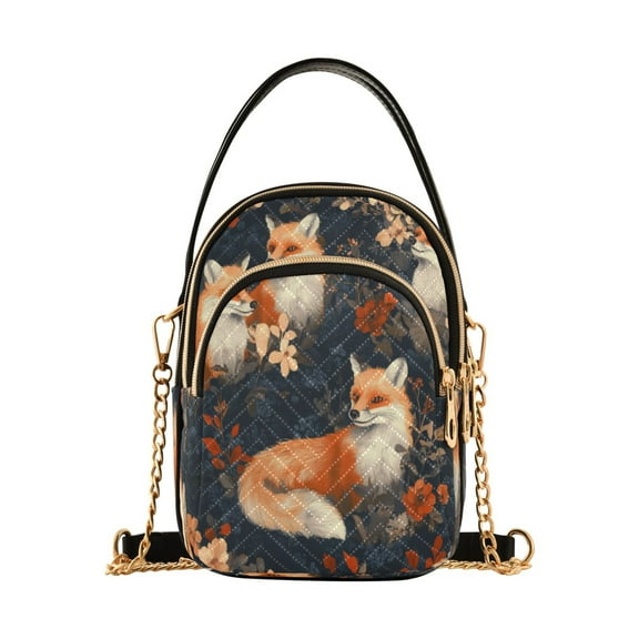 DIXRUYEE Cross Body Fashion Shoulder Waist Purse Bags Playful Foxes Pocket Handbags