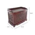 thumbnail image 5 of Engraved Wooden Shoe Cabinet with Drop Down Opening and Metal Hinges, Brown- Saltoro Sherpi, 5 of 5