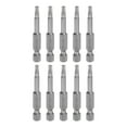 thumbnail image 1 of Uxcell T20 Destornillador de Seguridad Estrella Magnético de 5 Puntos Torx Bit 1/4" Hex Shank 2" Longitud, Paquete de 10, 1 of 6