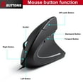 thumbnail image 6 of TSV Wired Vertical Ergonomic Mouse, 6 Buttons Optical Ergo Mouse with 4 Level DPI Switch 1000 1200 1600 2400, Right Handed, Black, 6 of 14