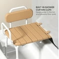 thumbnail image 4 of Sharper Image® Deluxe Transfer Bench, 350 lb Capacity, Wood Grain Seat, Shower Curtain Clips, 4 of 13