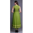 thumbnail image 4 of Bimba Light Green Block Printed Women Designer Mandarin Collar Anarkali Dress Indian Ethnic Kurta XX-Large, 4 of 6