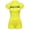 yellow, variant on Women’s 2 Piece Workout Set Short Sleeve Zip Top and Shorts Bodycon Activewear Set