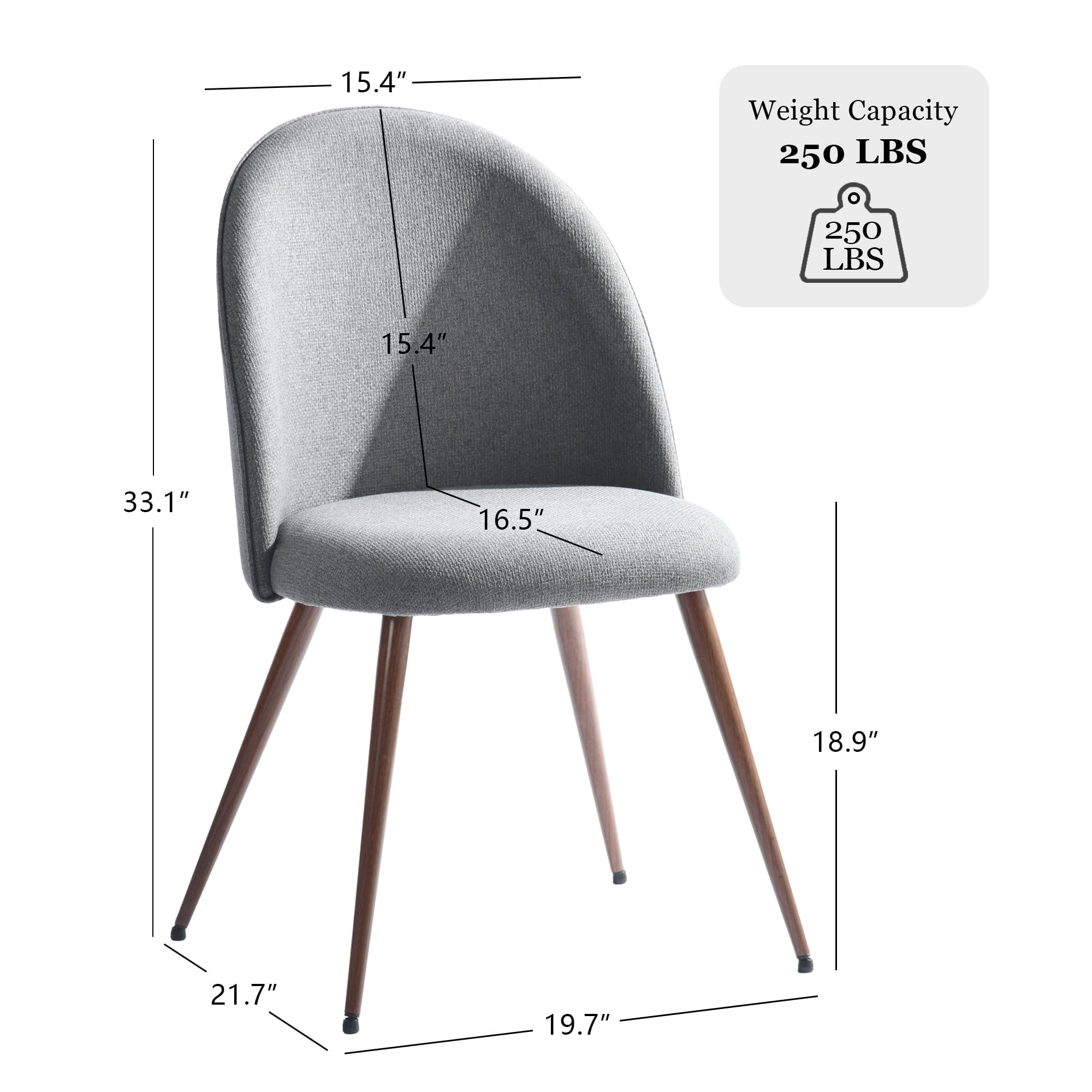 Homy Casa Reception Chair Set of 2, Upholstered Guest Chairs for Lounge Waiting Areas, Gray