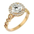 thumbnail image 2 of SuperJeweler 2 1/2 Carat Halo Moissanite Engagement Ring In 14 Karat Yellow Gold For Women, 2 of 6