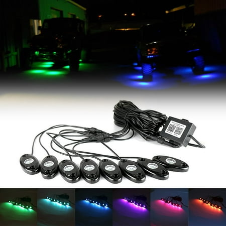 GZYF 8 Pods RGB LED Rock Light Kits Multi Color Lights for ...