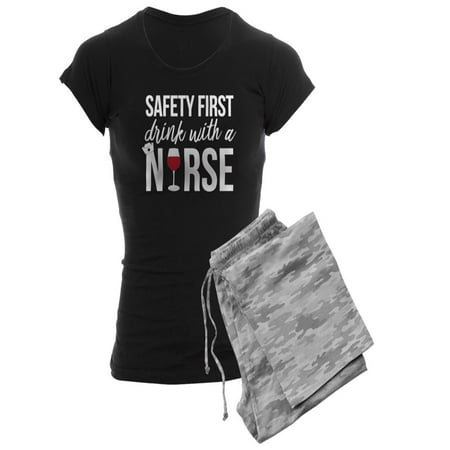 

CafePress - Safety First Drink With A Nu - Women s Dark Pajamas