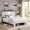 White, variant on BSHTI King Wood Platform Bed Frame with Storage Headboard, LED Lights, USB Charging, No Box Spring Needed for Bedroom(Dark Brown)
