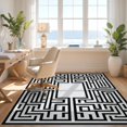 thumbnail image 3 of Design&I 2'x3' Washable Throw Rug Low Profile Daily Traffic Ready Accent Traditional Greek Key Geometric Maze Bold Fretwork Frame Border for Hallway, Laundry Room, 3 of 7
