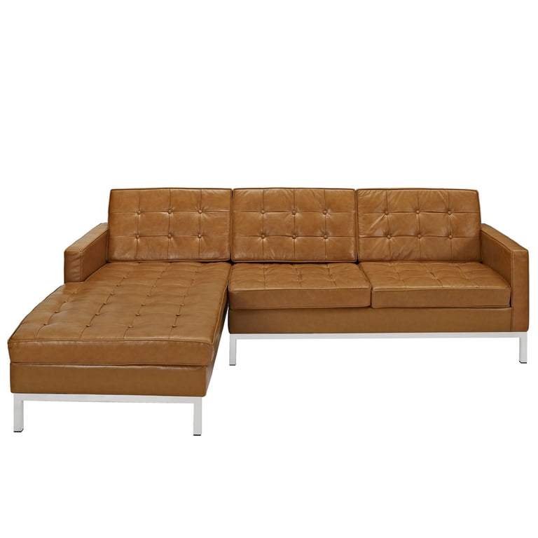 Modway Loft Leather Right-Arm Corner Sectional Sofa, Multiple